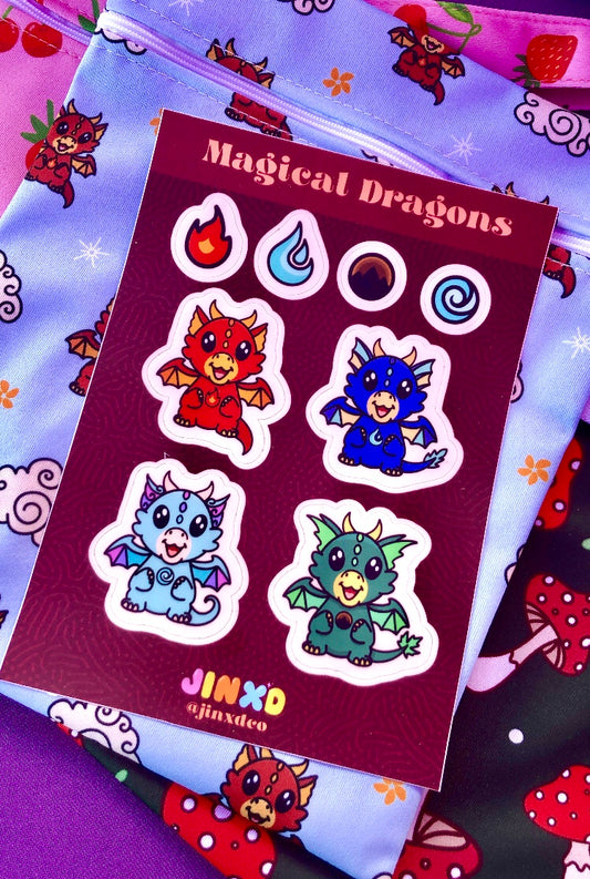 Magical Dragons Vinyl Sticker Sheet