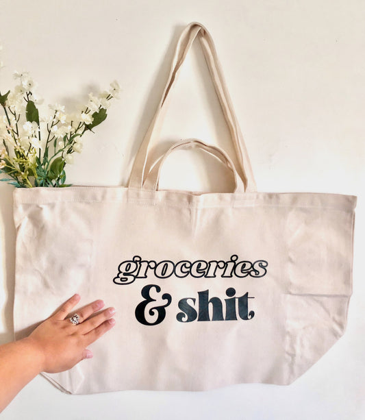 X-Large Groceries & Shit Tote Bag
