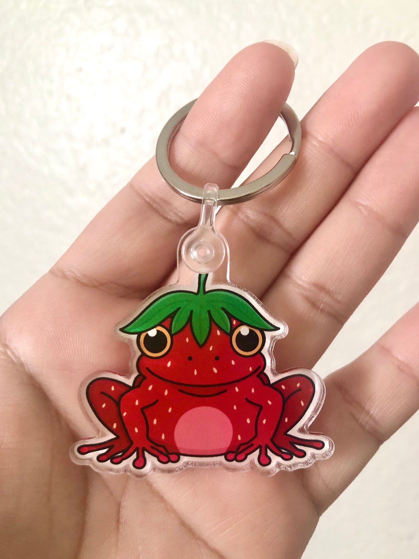 Strawberry Frog Acrylic Keychain