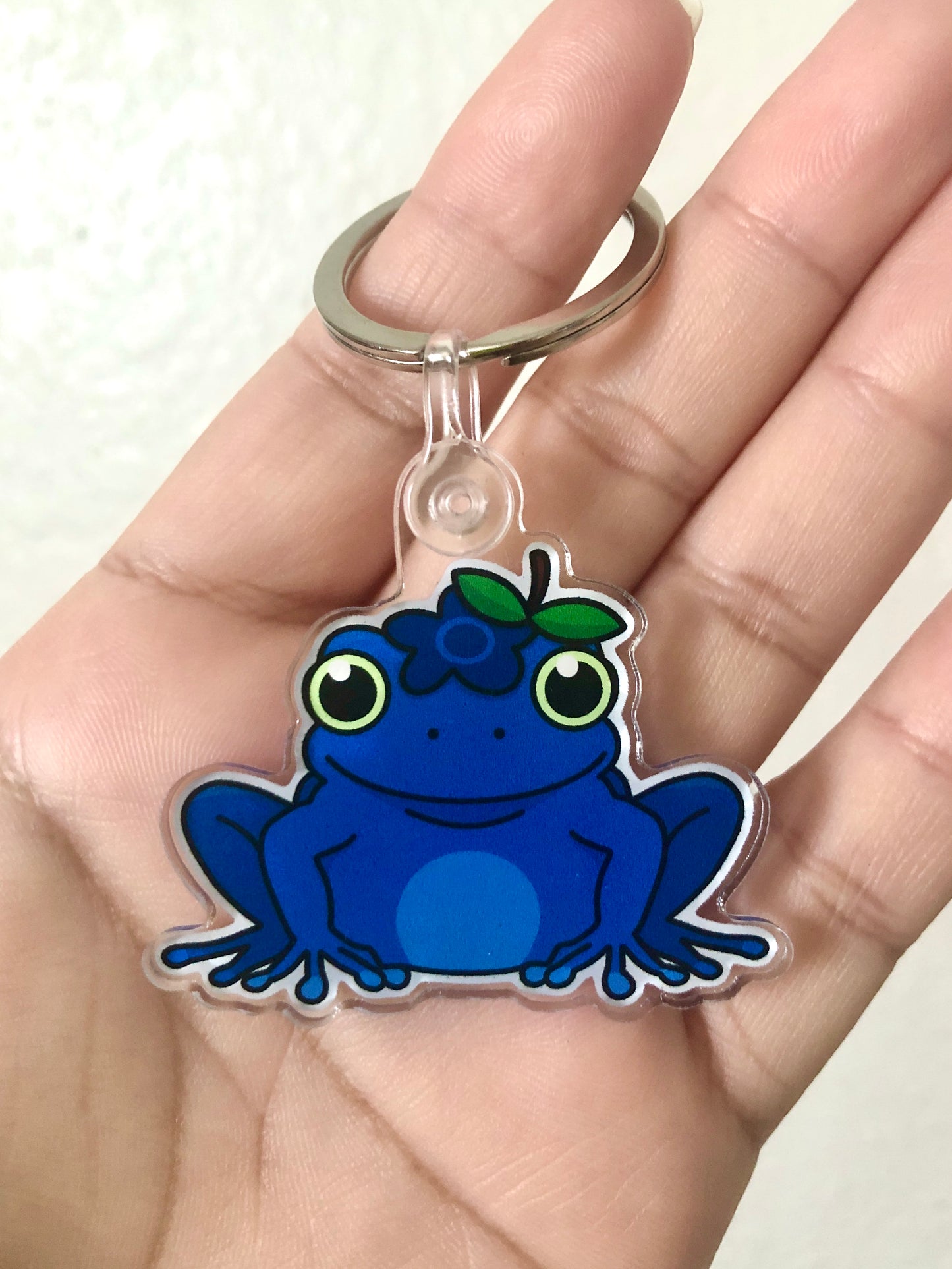 Blueberry Frog Acrylic Keychain