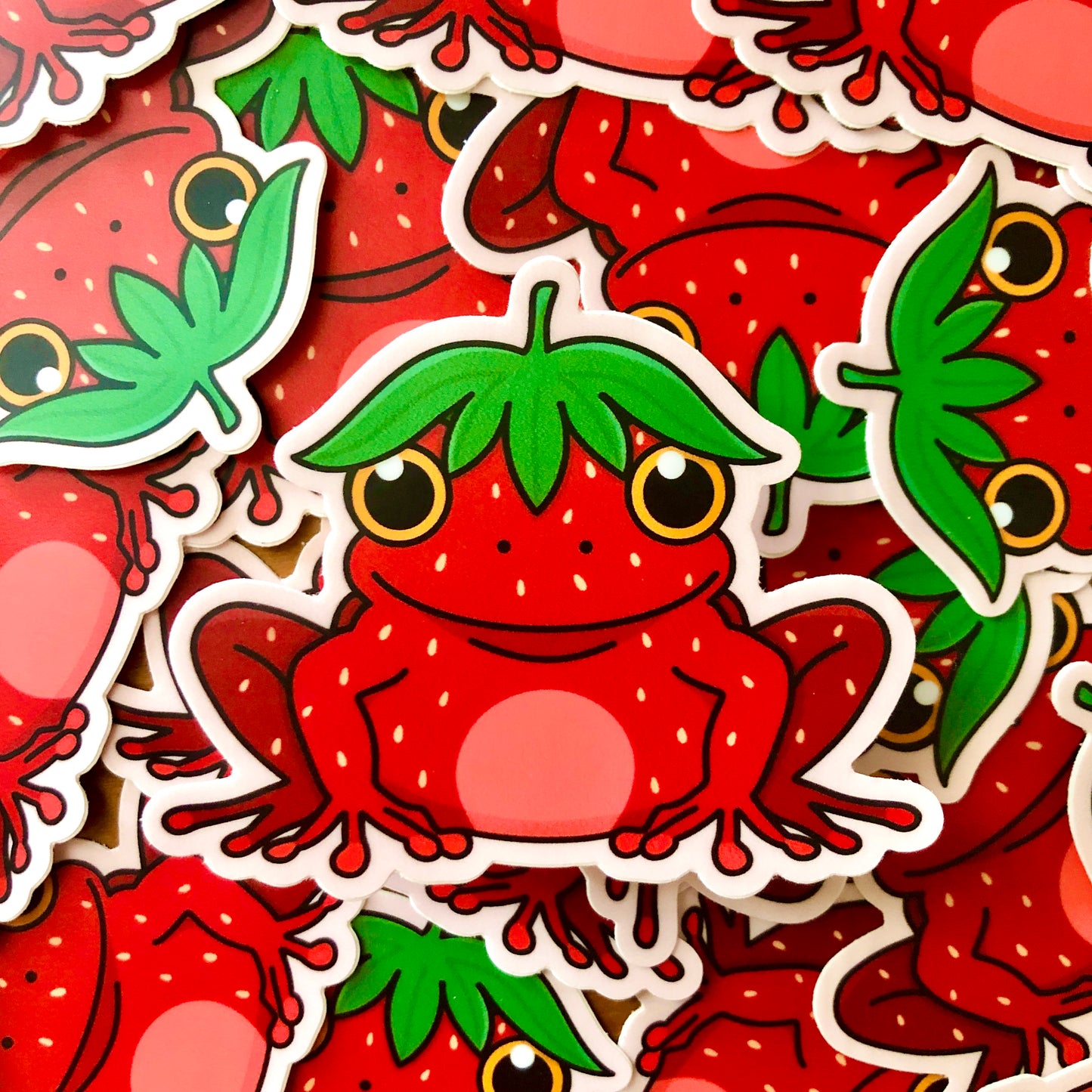 Strawberry Frog Vinyl Sticker