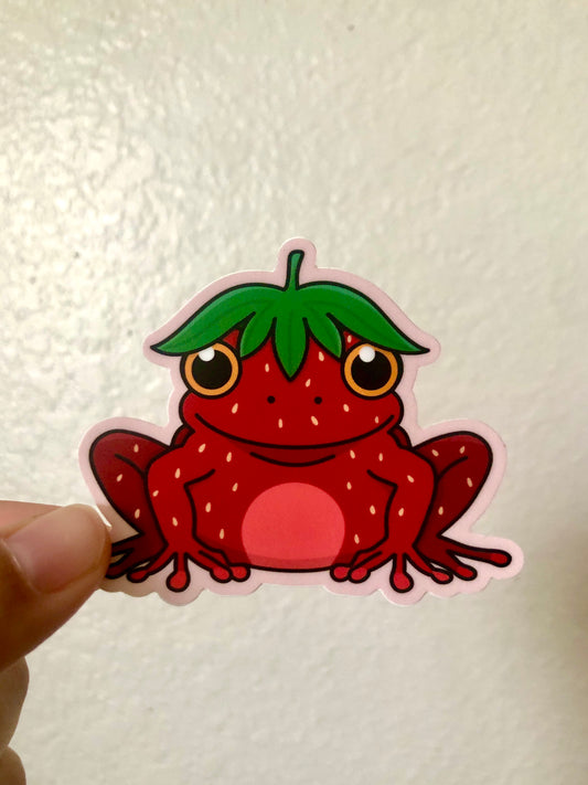 Strawberry Frog Vinyl Sticker