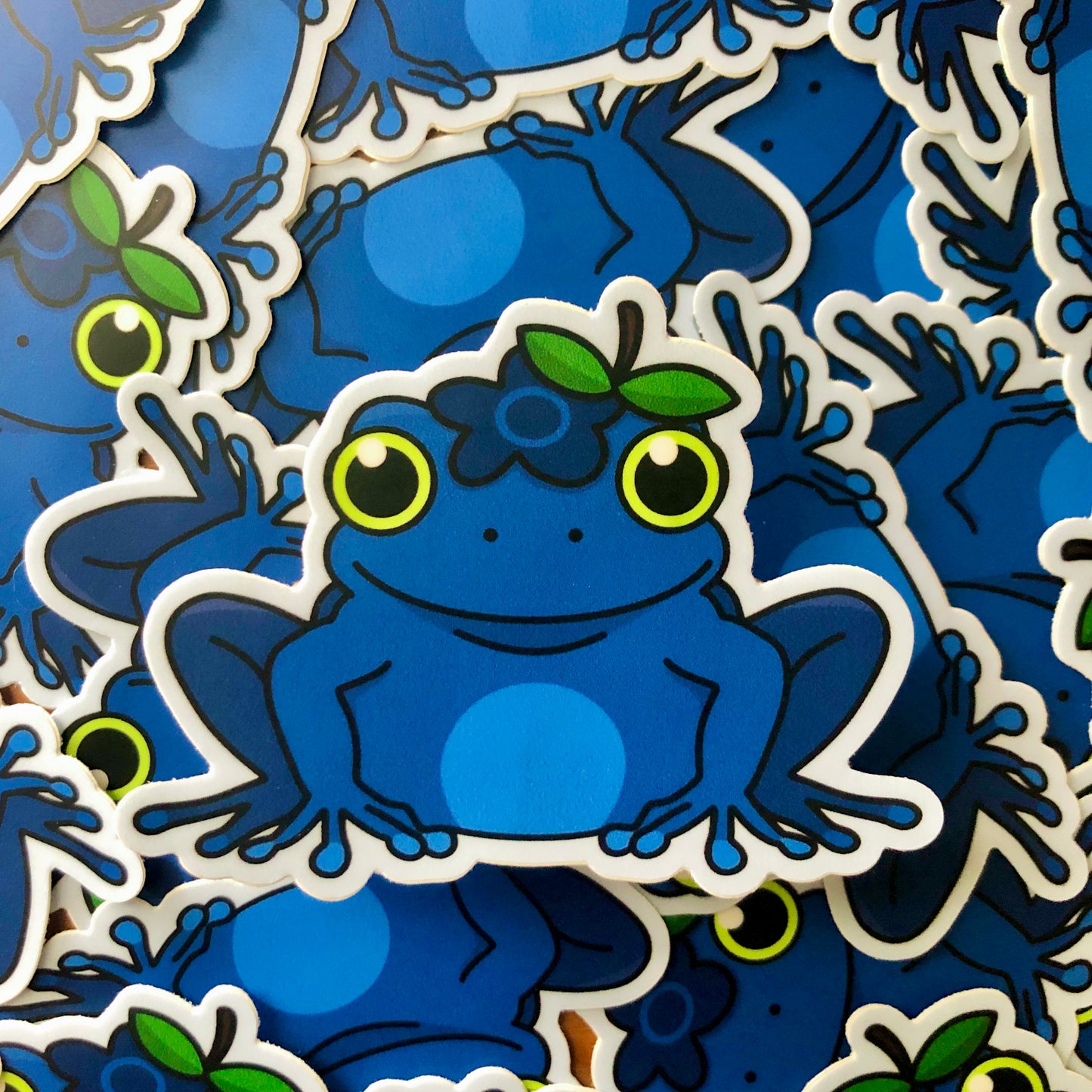 Blueberry Frog Vinyl Sticker