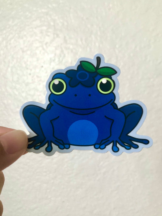 Blueberry Frog Vinyl Sticker