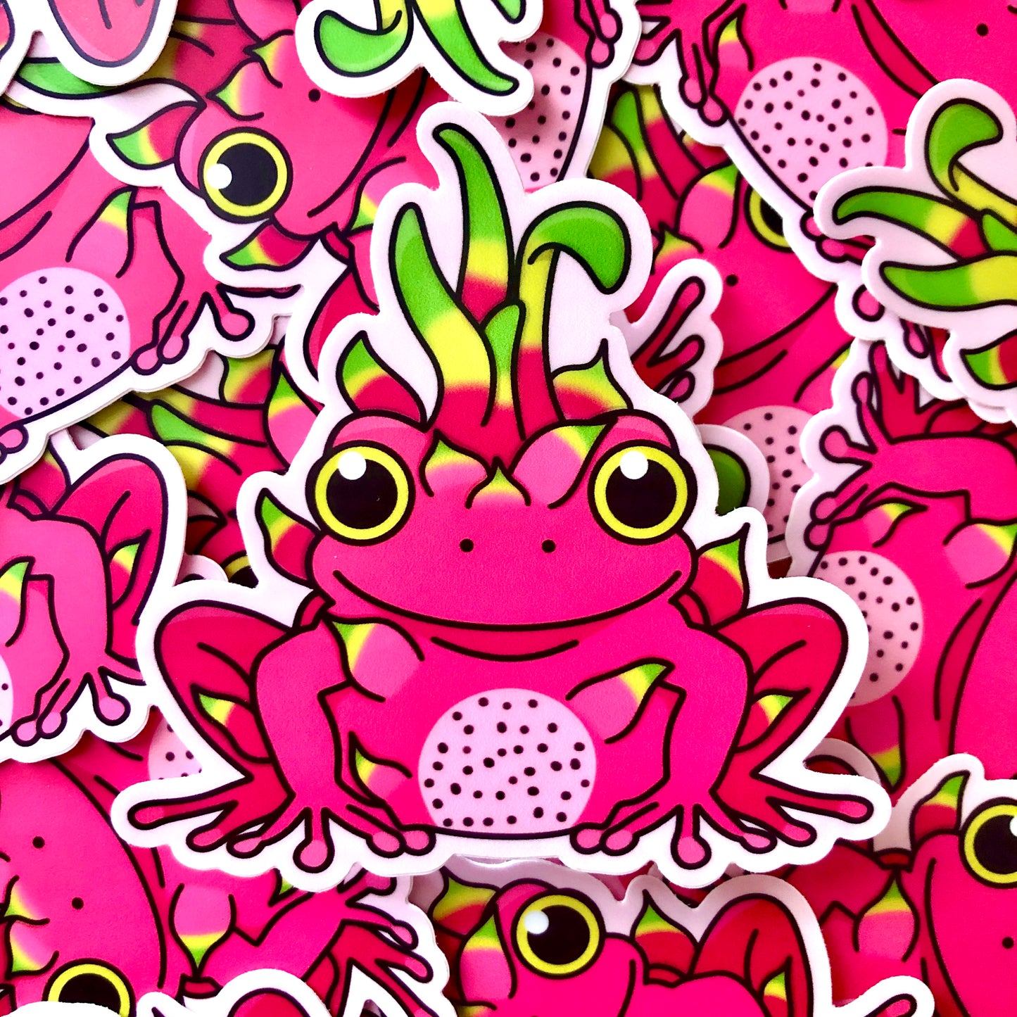 Dragonfruit Frog Vinyl Sticker