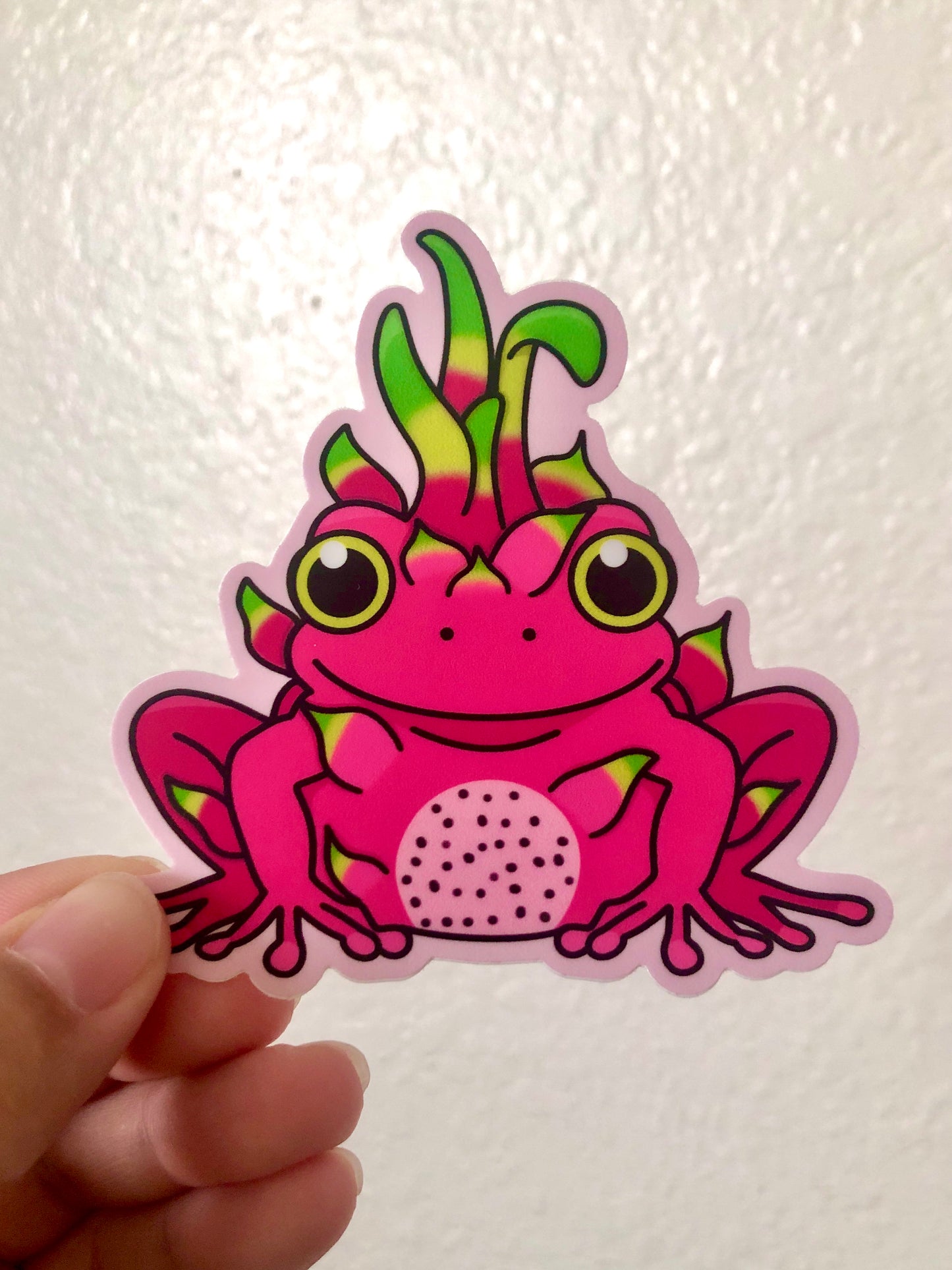 Dragonfruit Frog Vinyl Sticker