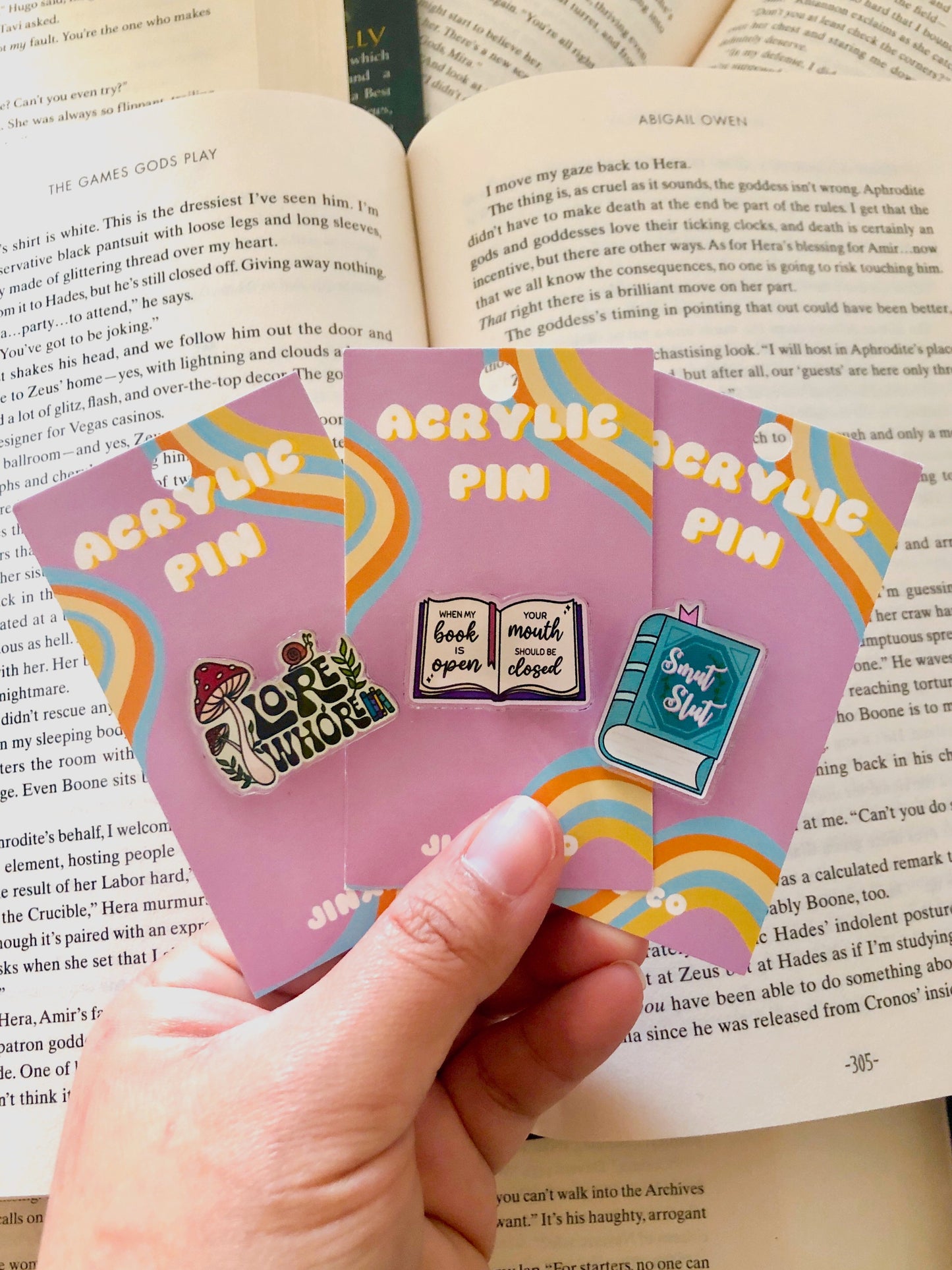 Lore Whore Acrylic Pin