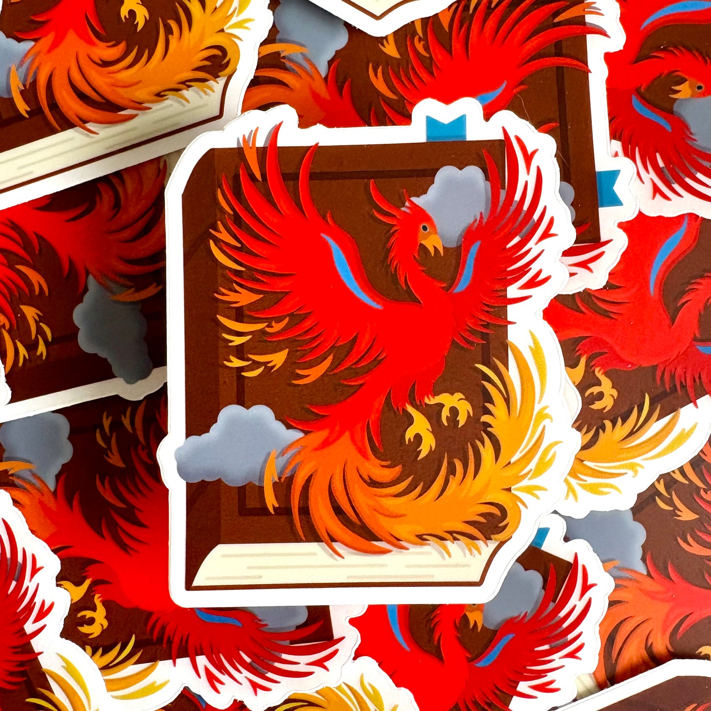 Phoenix Mythical Book Vinyl Sticker