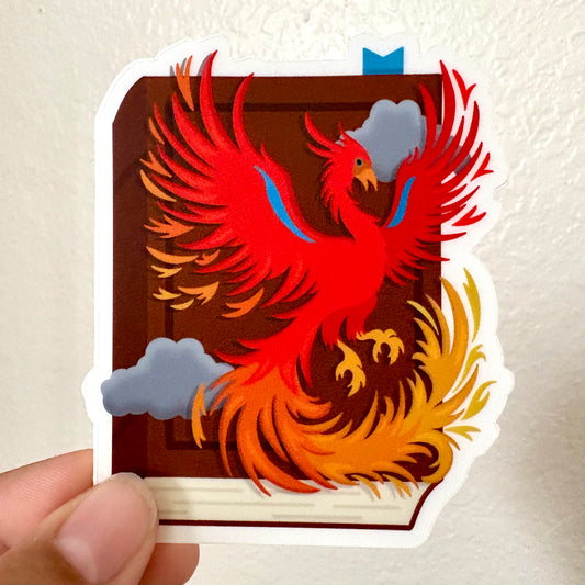 Phoenix Mythical Book Vinyl Sticker