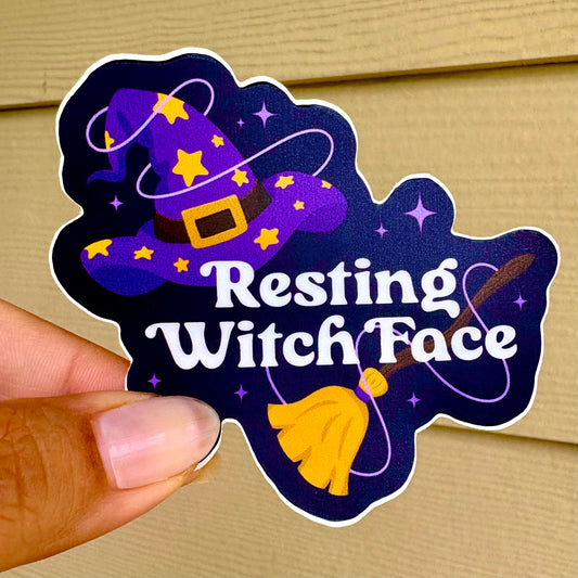 Resting Witch Face Vinyl Sticker