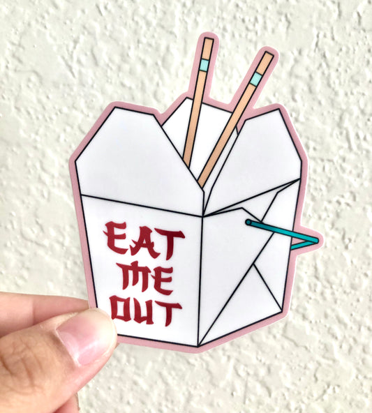 Eat Me Out Take Out Box Vinyl Sticker