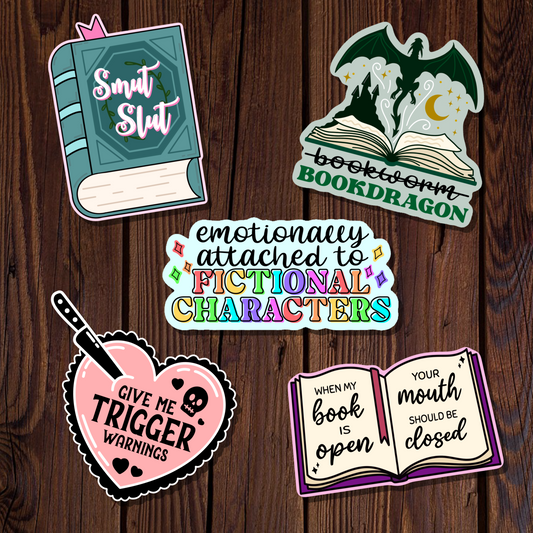 Bookish Collection Sticker Pack- 5 Pieces