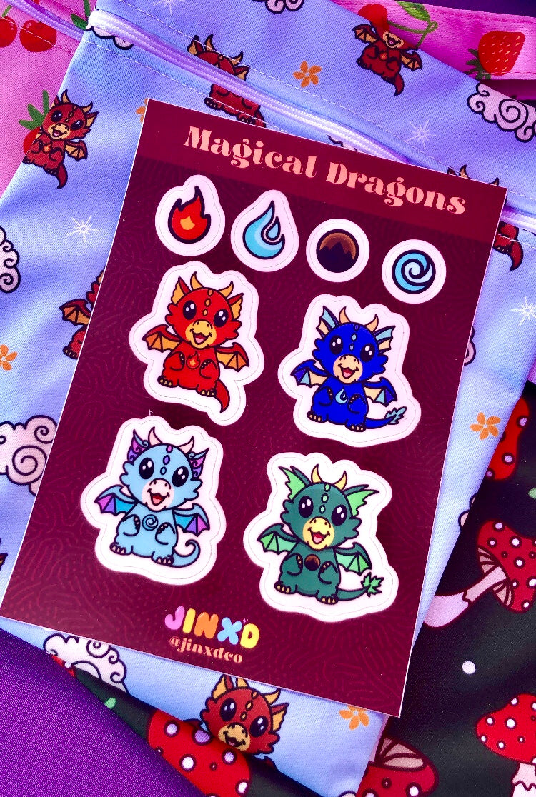 Magical Dragons Vinyl Sticker Sheet