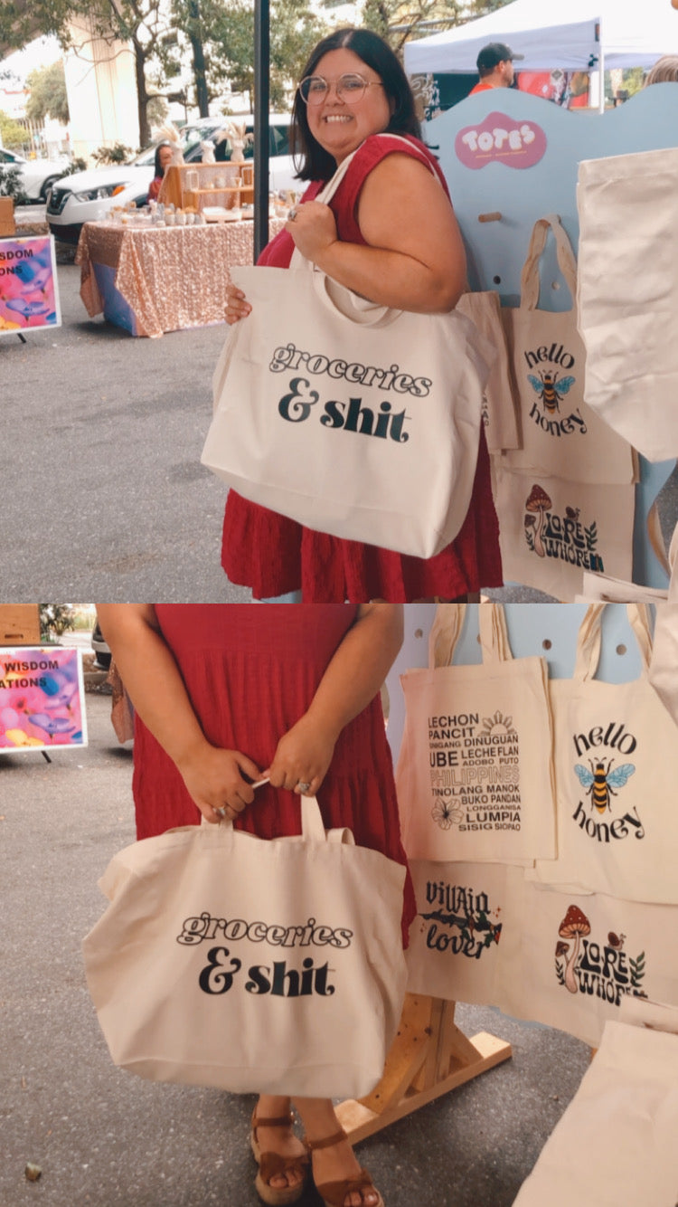 X-Large Groceries & Shit Tote Bag