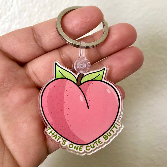 That's One Cute Butt Peach Acrylic Keychain