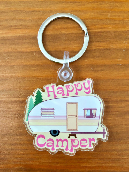 Happy Camper Acrylic Keychain