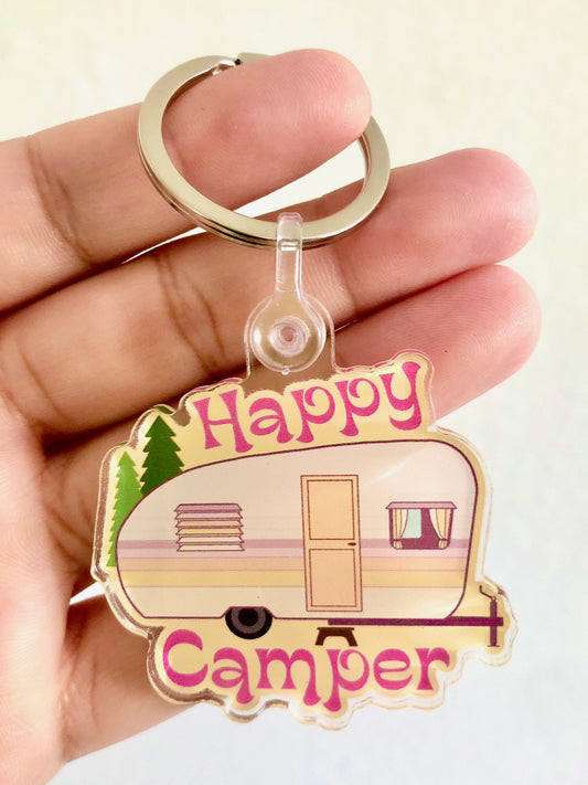 Happy Camper Acrylic Keychain