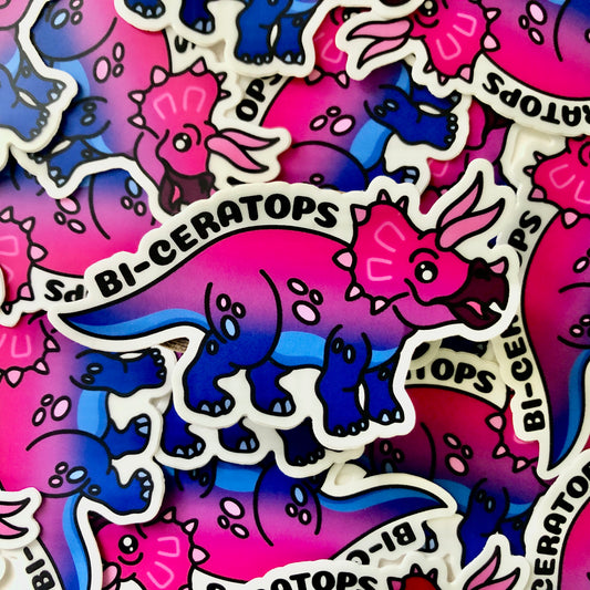 Bi-ceratops Dinosaur Vinyl Sticker