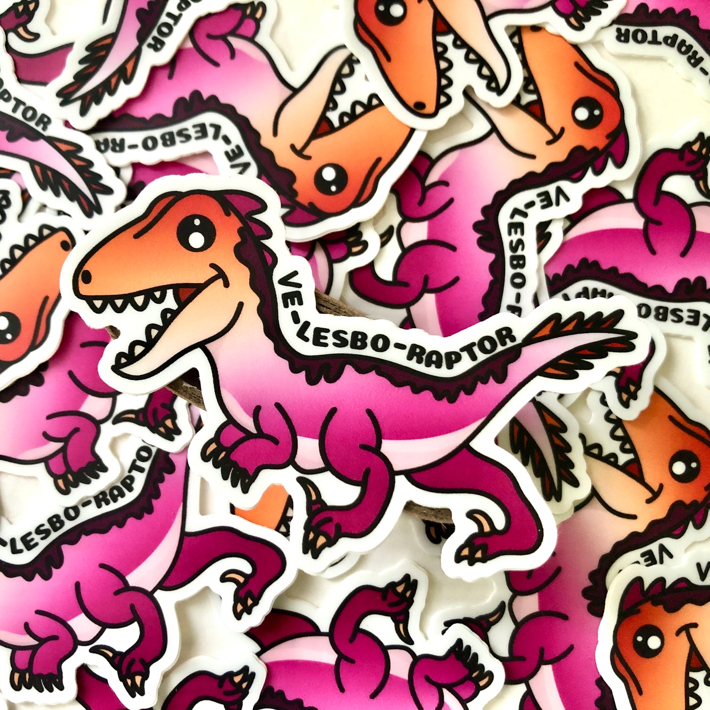 Ve-Lesbo-Raptor Dinosaur Vinyl Sticker