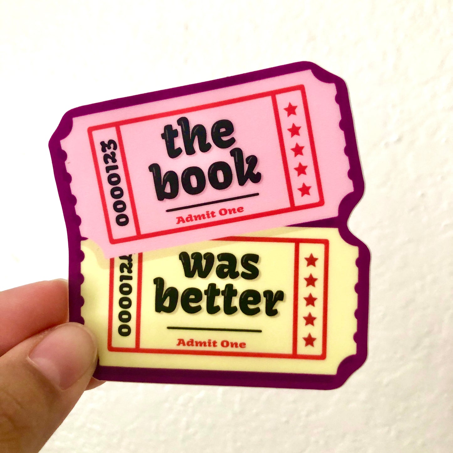 The Book Was Better Movie Ticket Vinyl Sticker