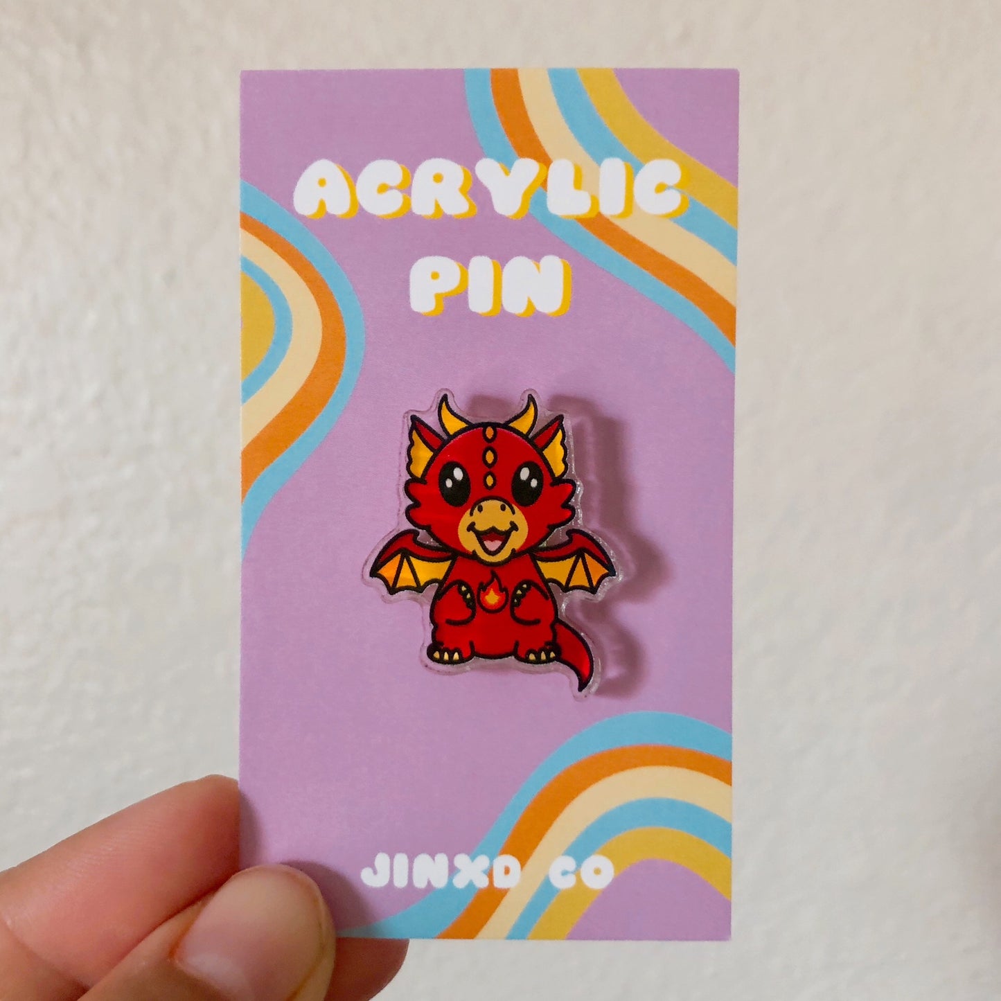 Red Baby Dragon Acrylic Pin