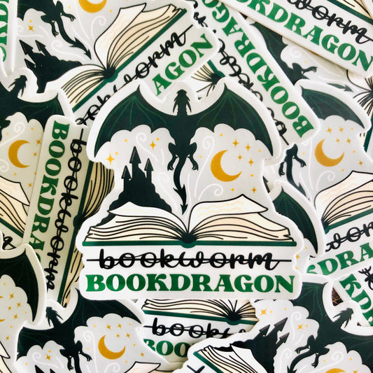 Book Dragon Vinyl Sticker