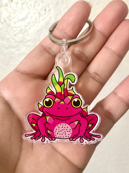 Dragonfruit Frog Acrylic Keychain