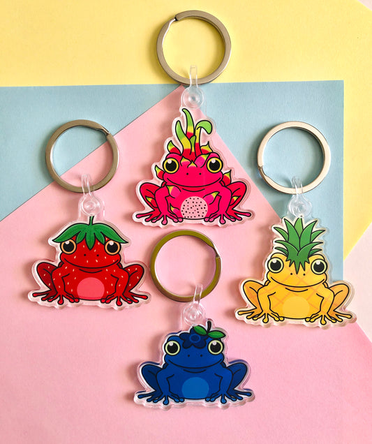 Strawberry Frog Acrylic Keychain