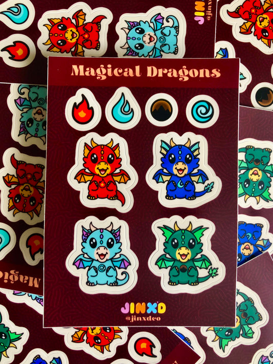 Magical Dragons Vinyl Sticker Sheet