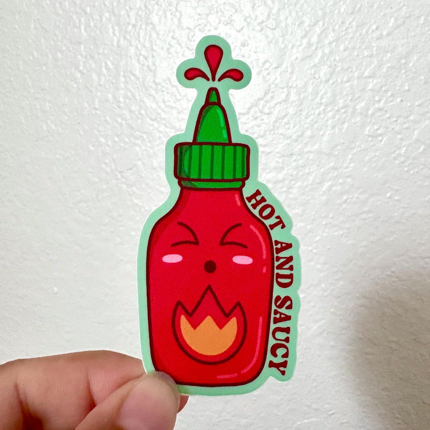 Hot and Saucy Sriracha Vinyl Stickers