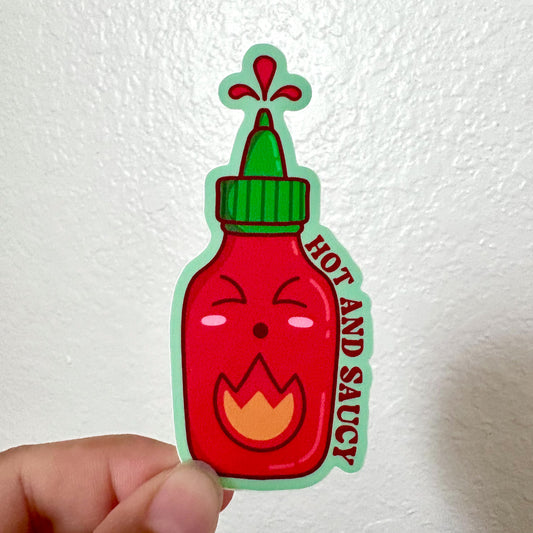 Hot and Saucy Sriracha Vinyl Stickers