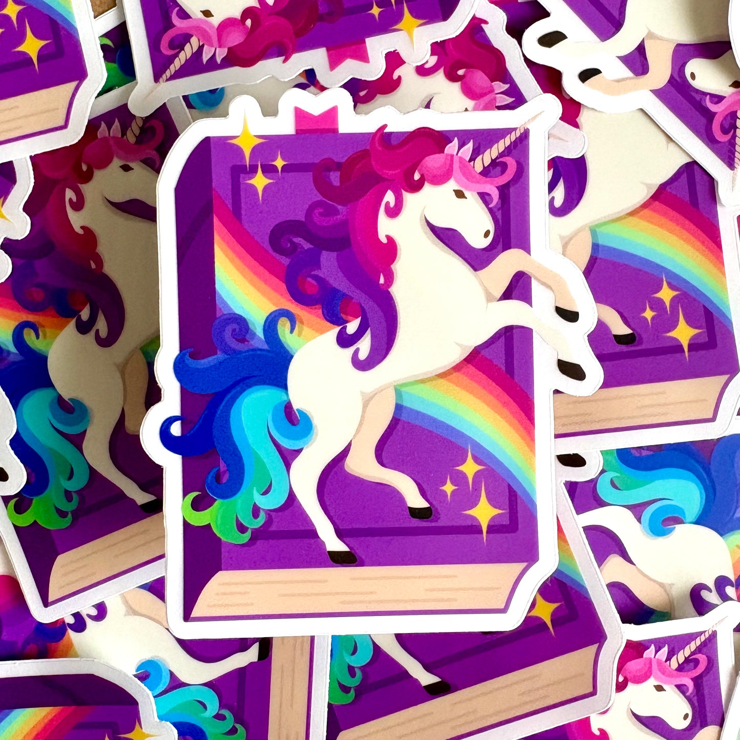 Unicorn Mythical Book Vinyl Sticker