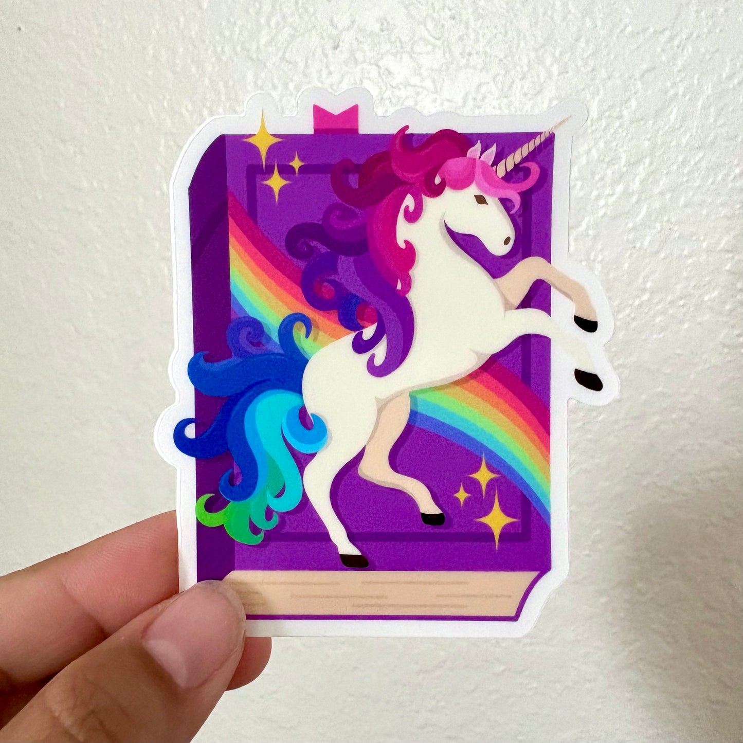 Unicorn Mythical Book Vinyl Sticker