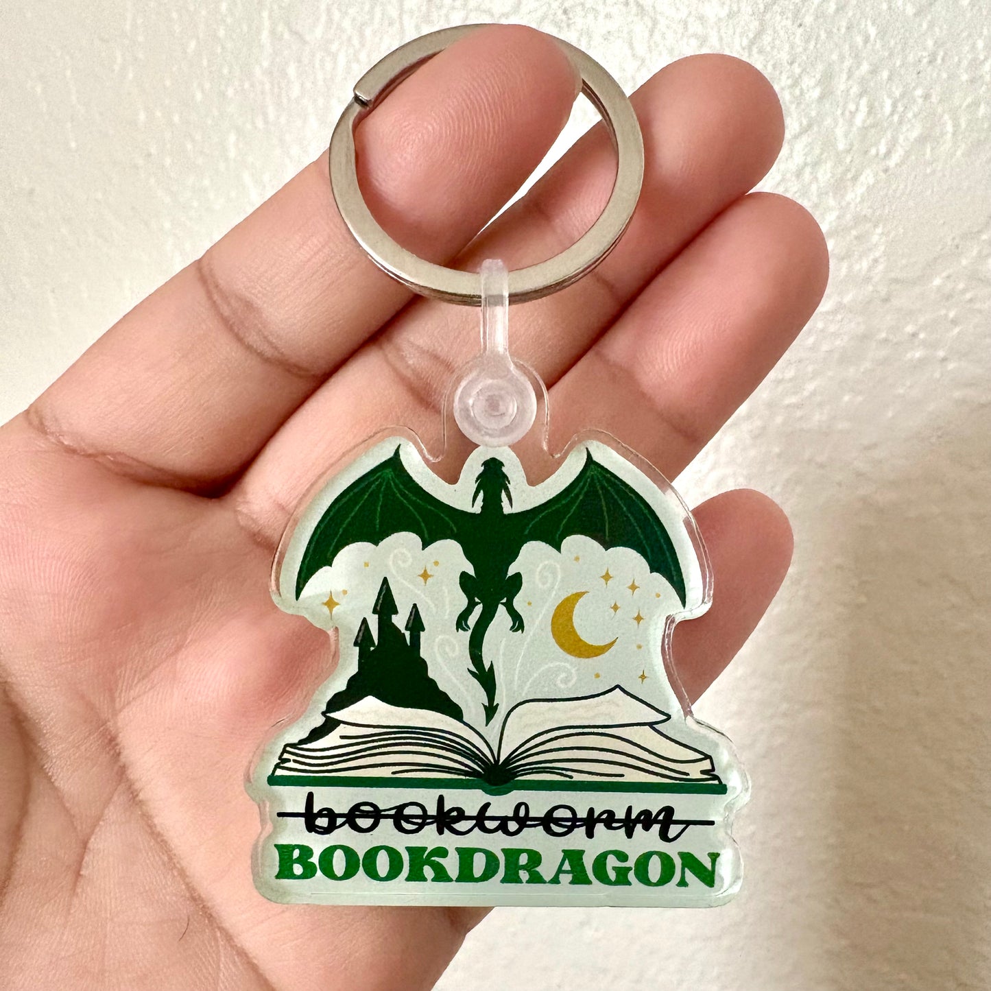 Book Dragon Acrylic Keychain