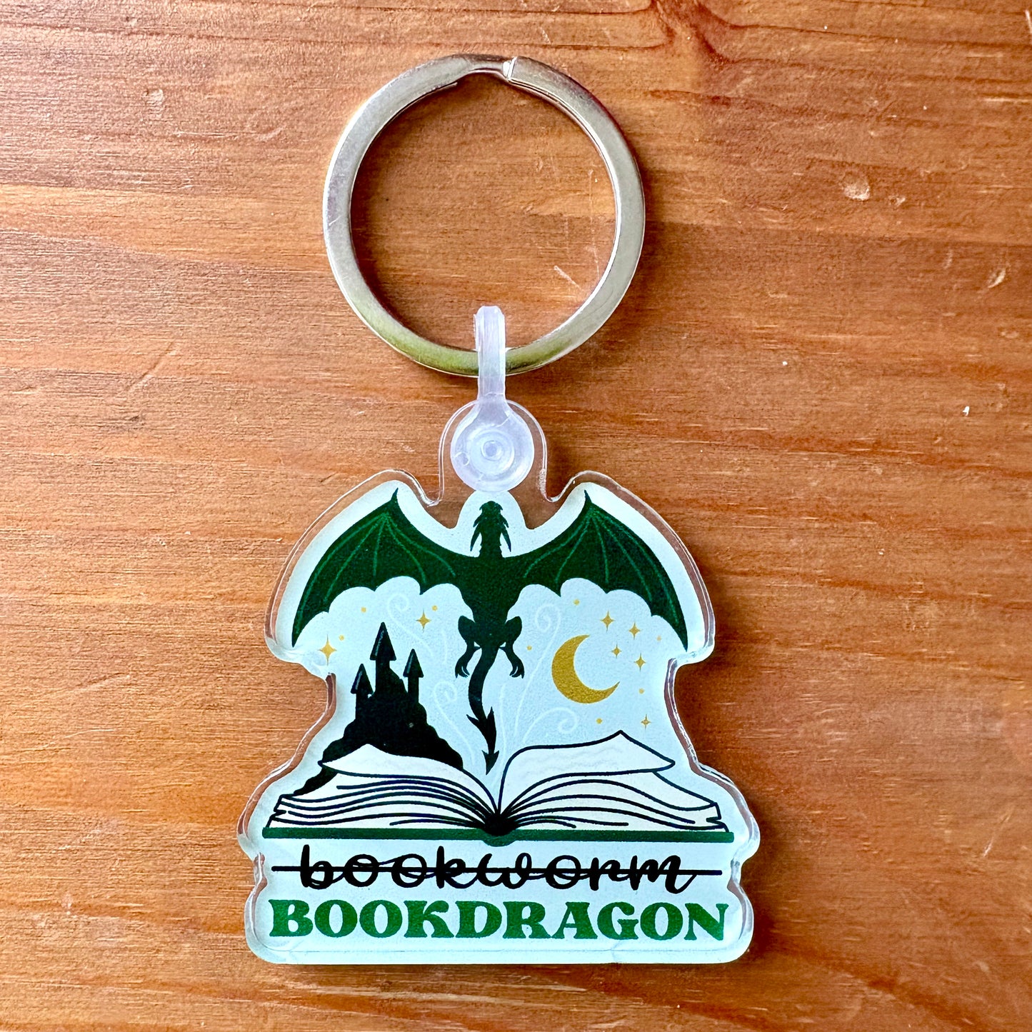 Book Dragon Acrylic Keychain