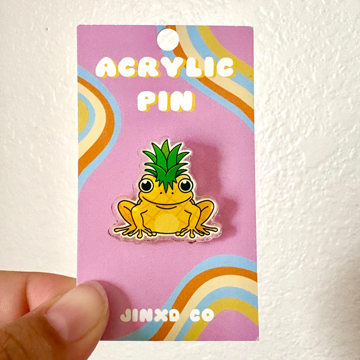 Pineapple Frog Acrylic Pin