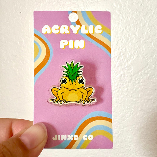 Pineapple Frog Acrylic Pin