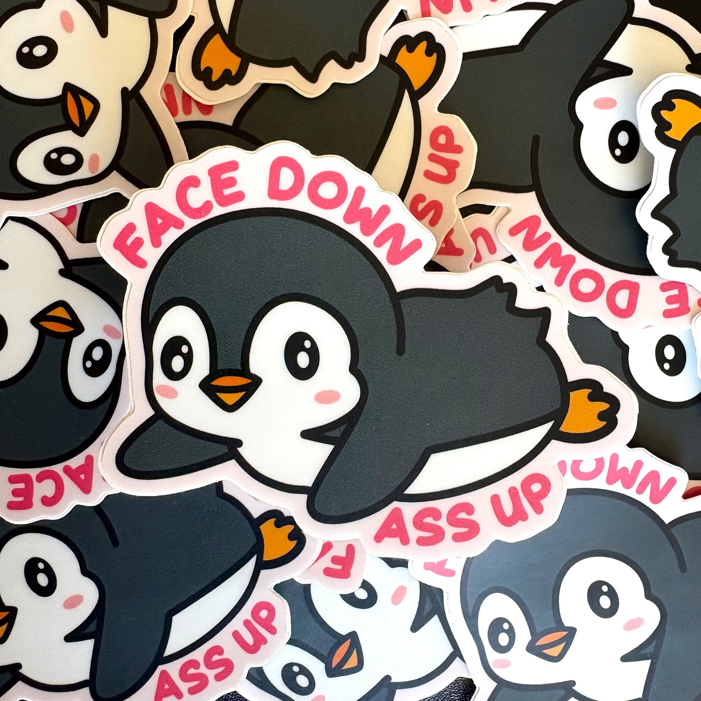 Face Down Ass Up Penguin Vinyl Sticker