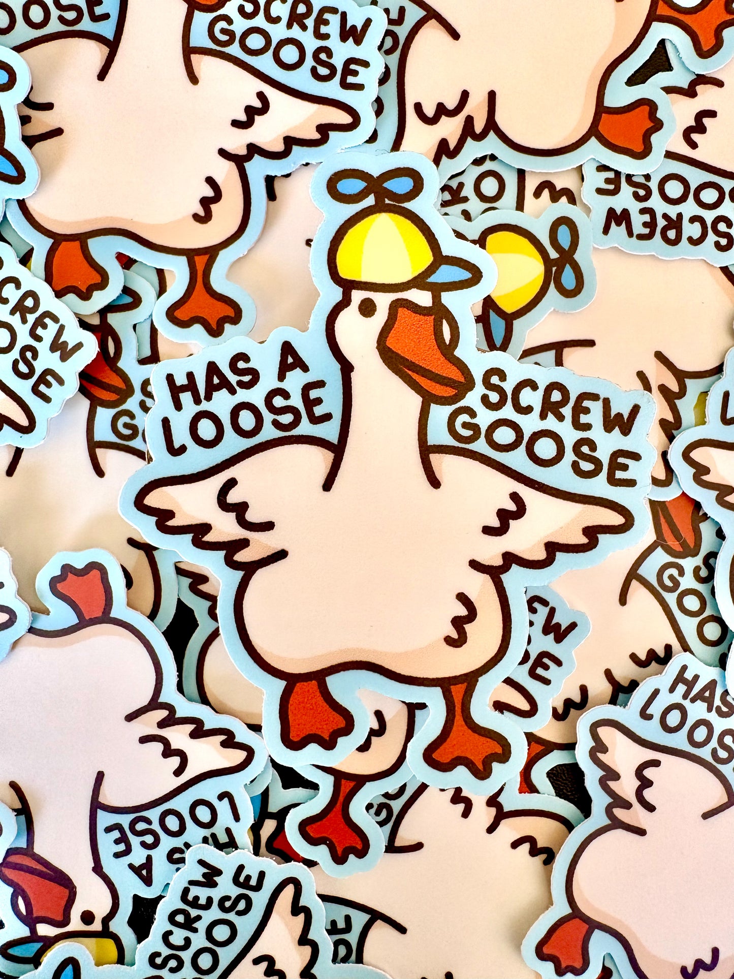 Has a Loose Screw Goose Vinyl Sticker