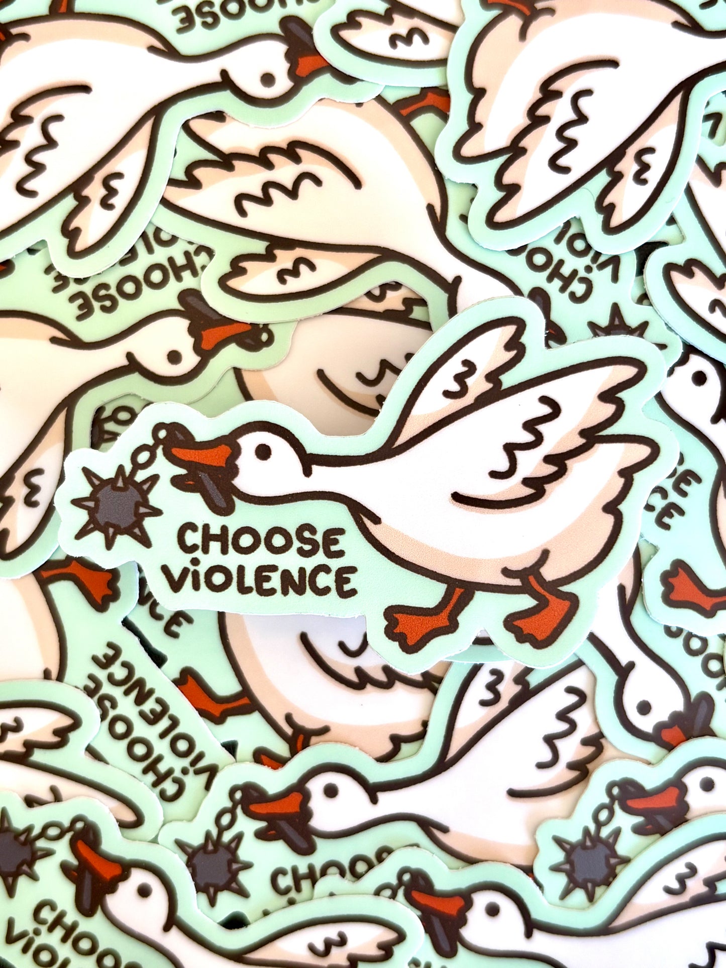 Choose Violence Goose Vinyl Sticker