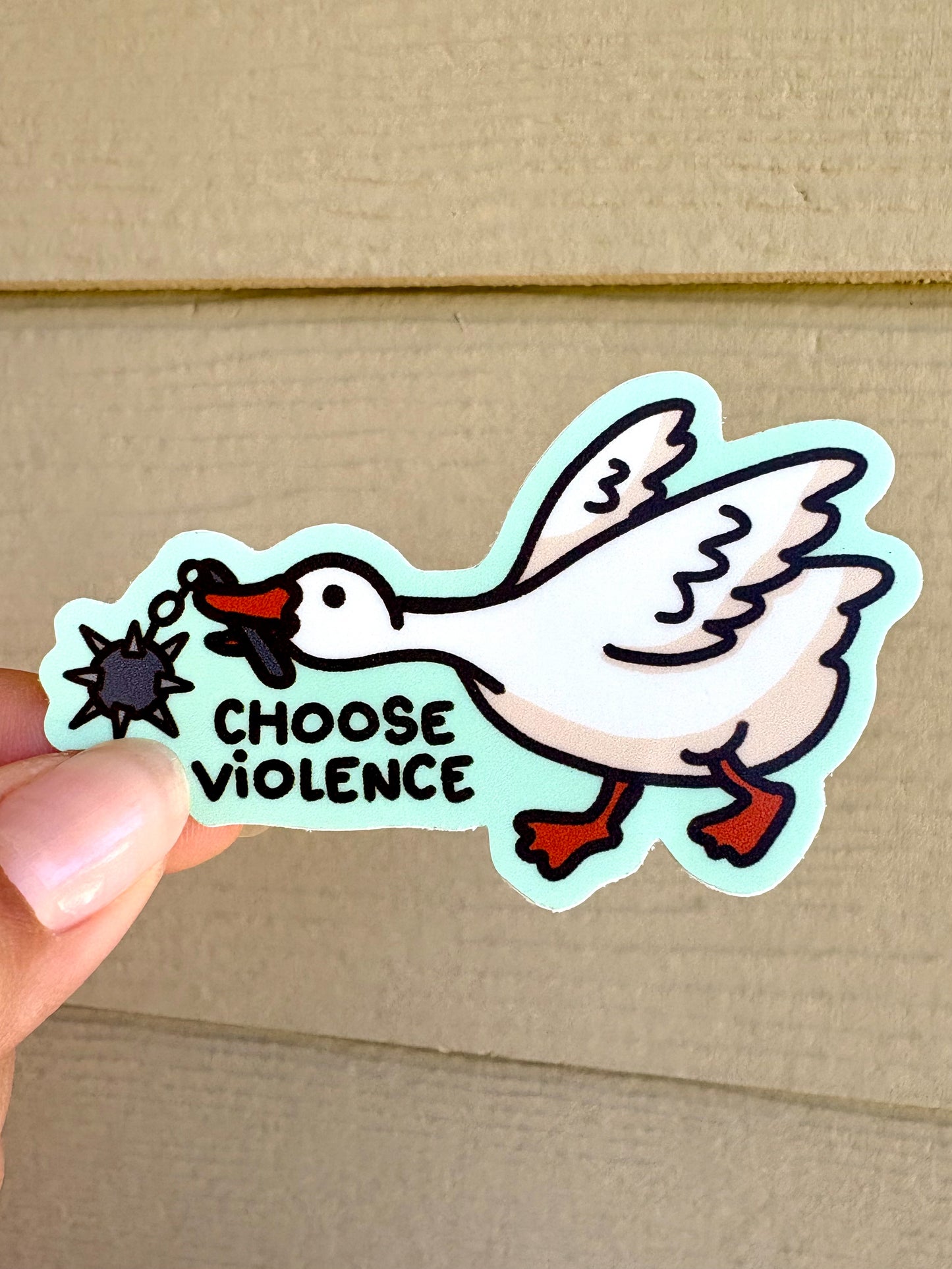 Choose Violence Goose Vinyl Sticker