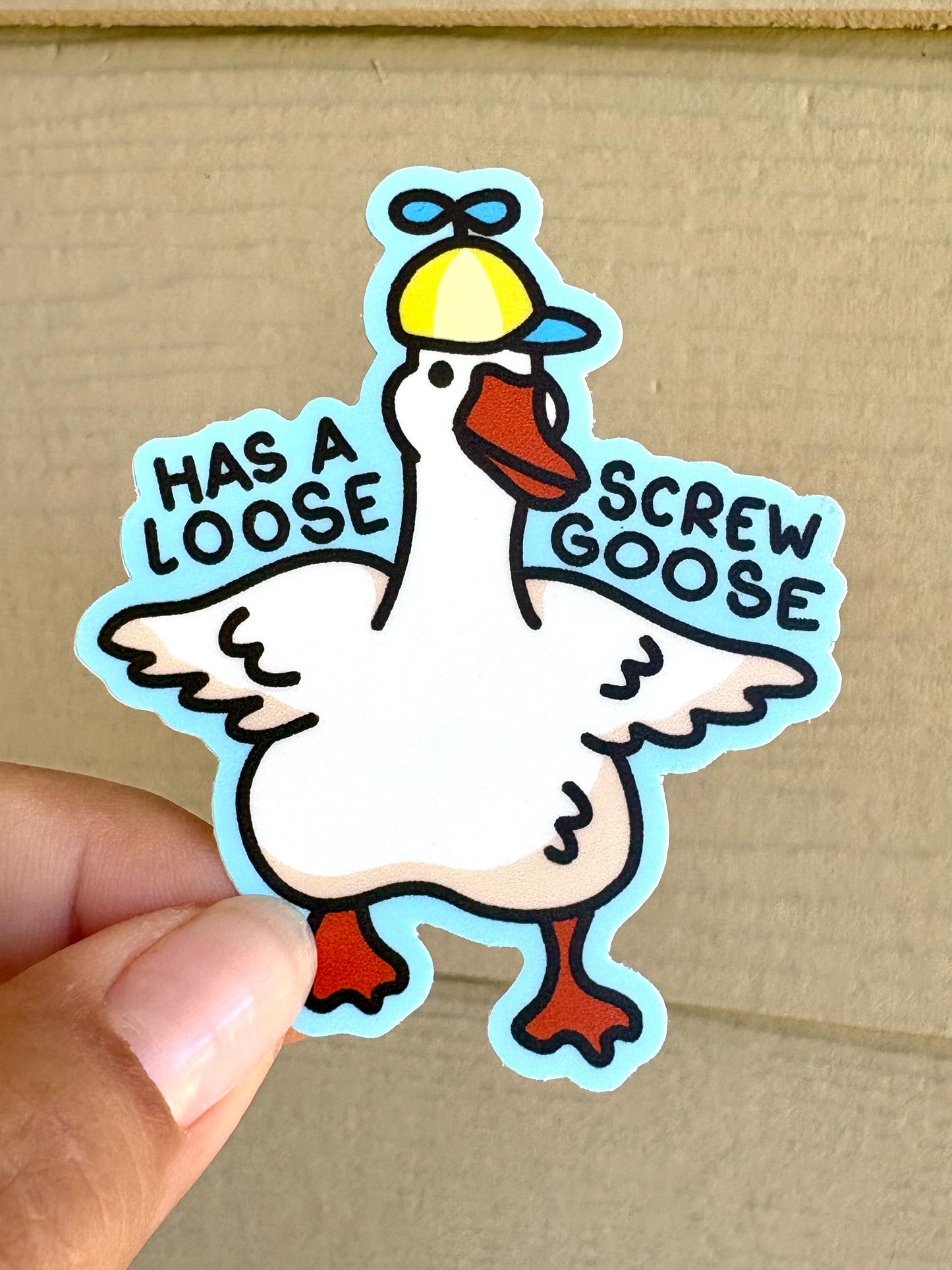Has a Loose Screw Goose Vinyl Sticker