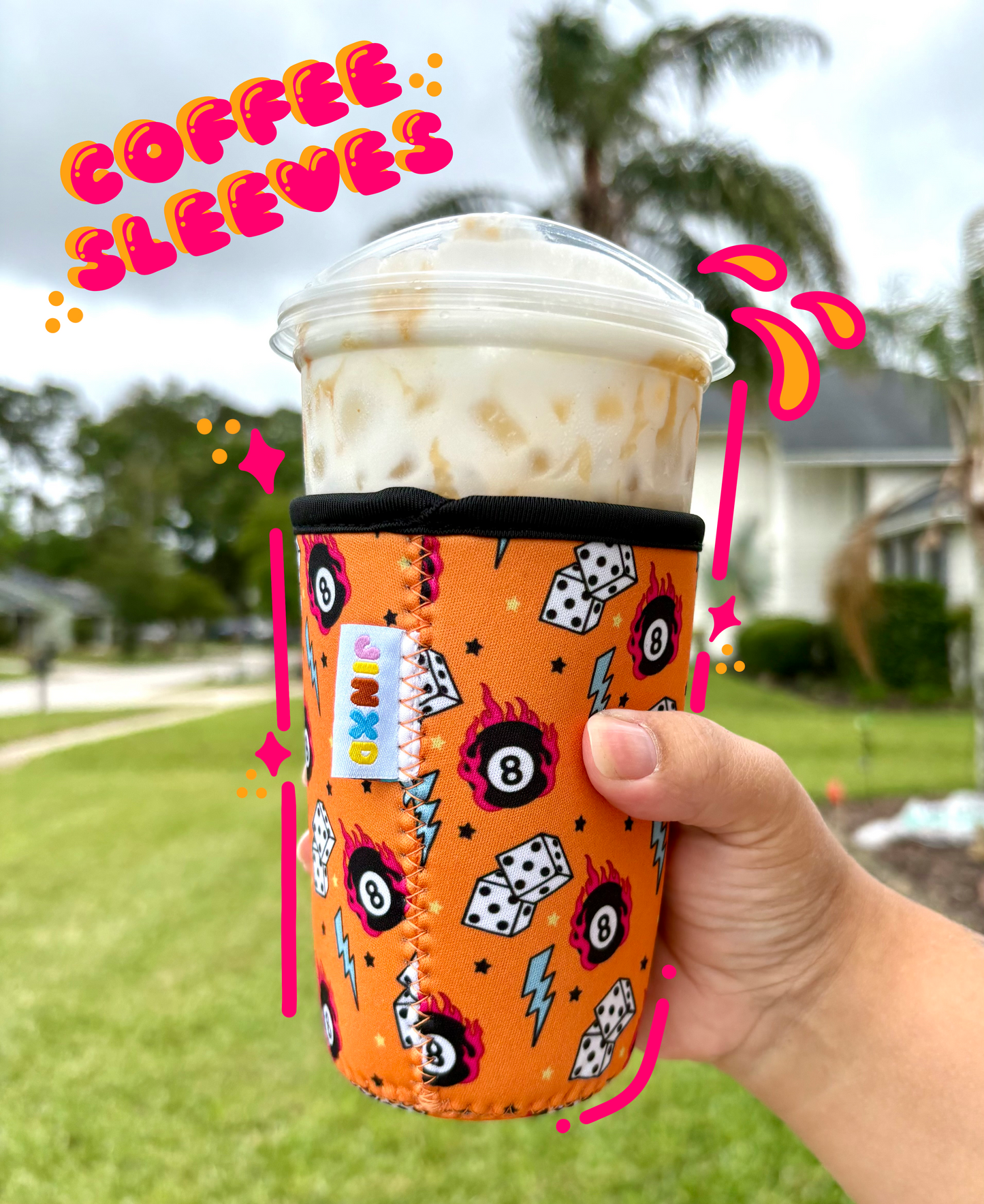 Millennial Eight Ball & Dice Insulated Coffee Sleeve