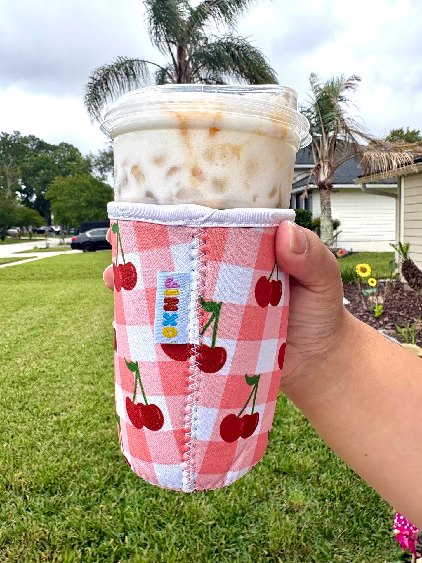 Pink and Red Cherries Insulated Coffee Sleeve