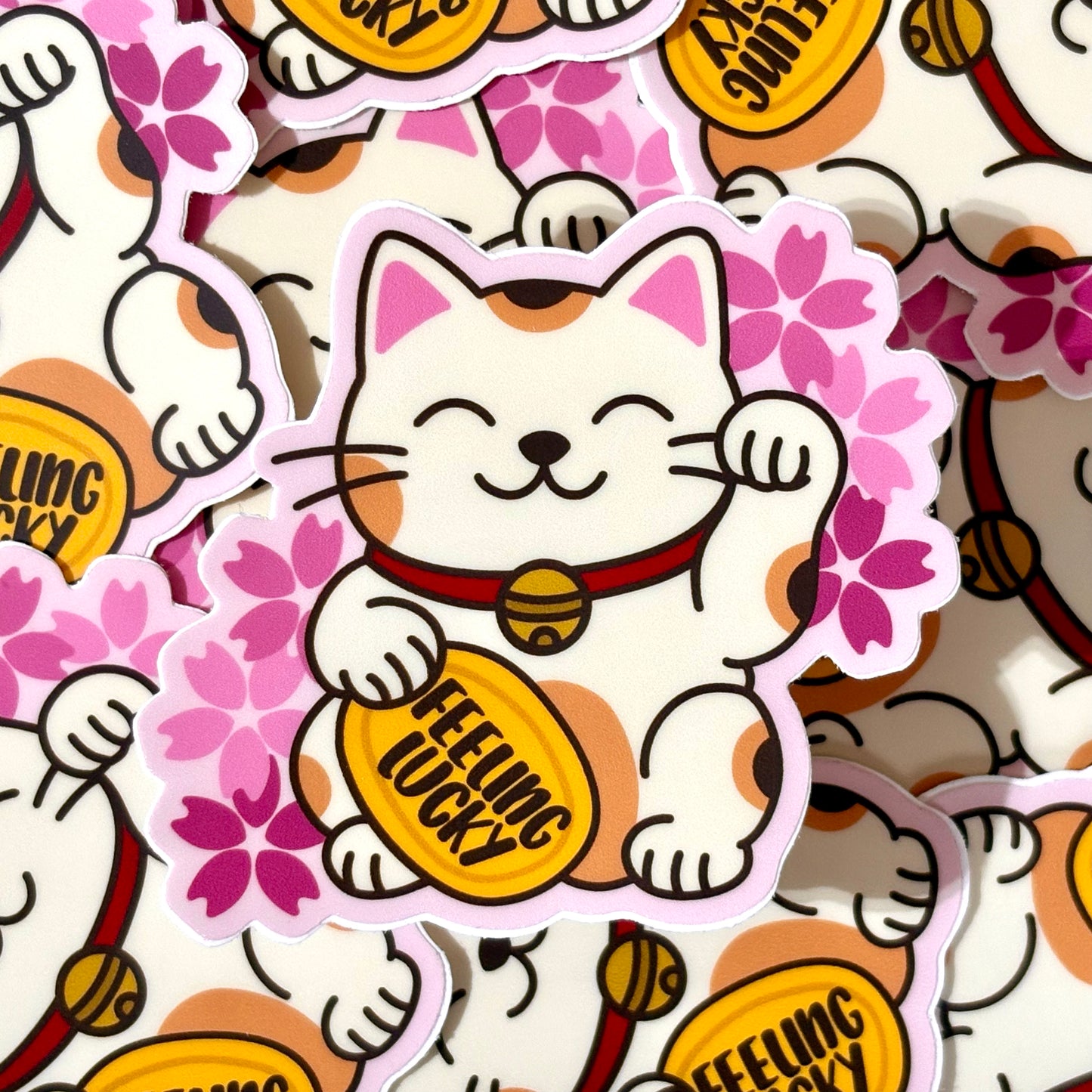 Feeling Lucky Cat Vinyl Sticker