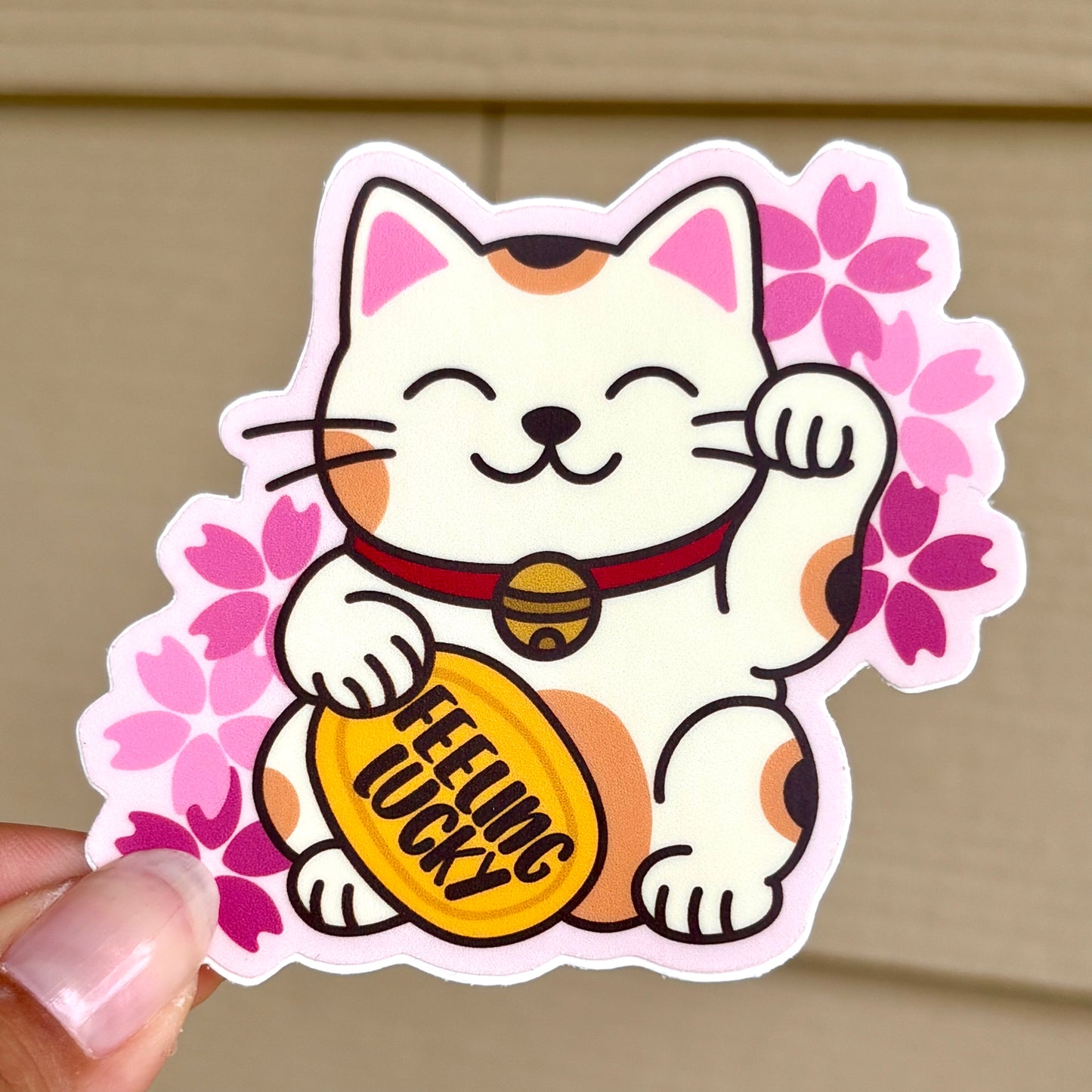Feeling Lucky Cat Vinyl Sticker