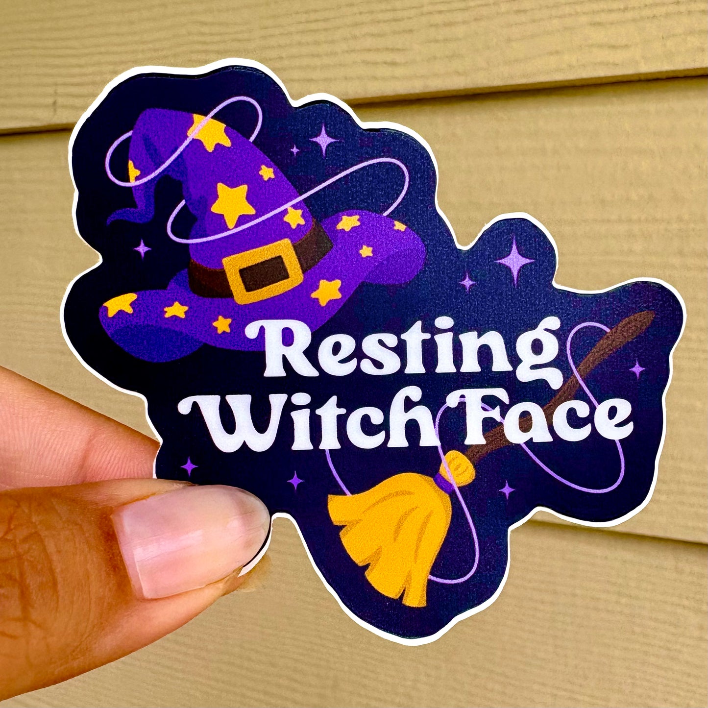 Resting Witch Face Vinyl Sticker