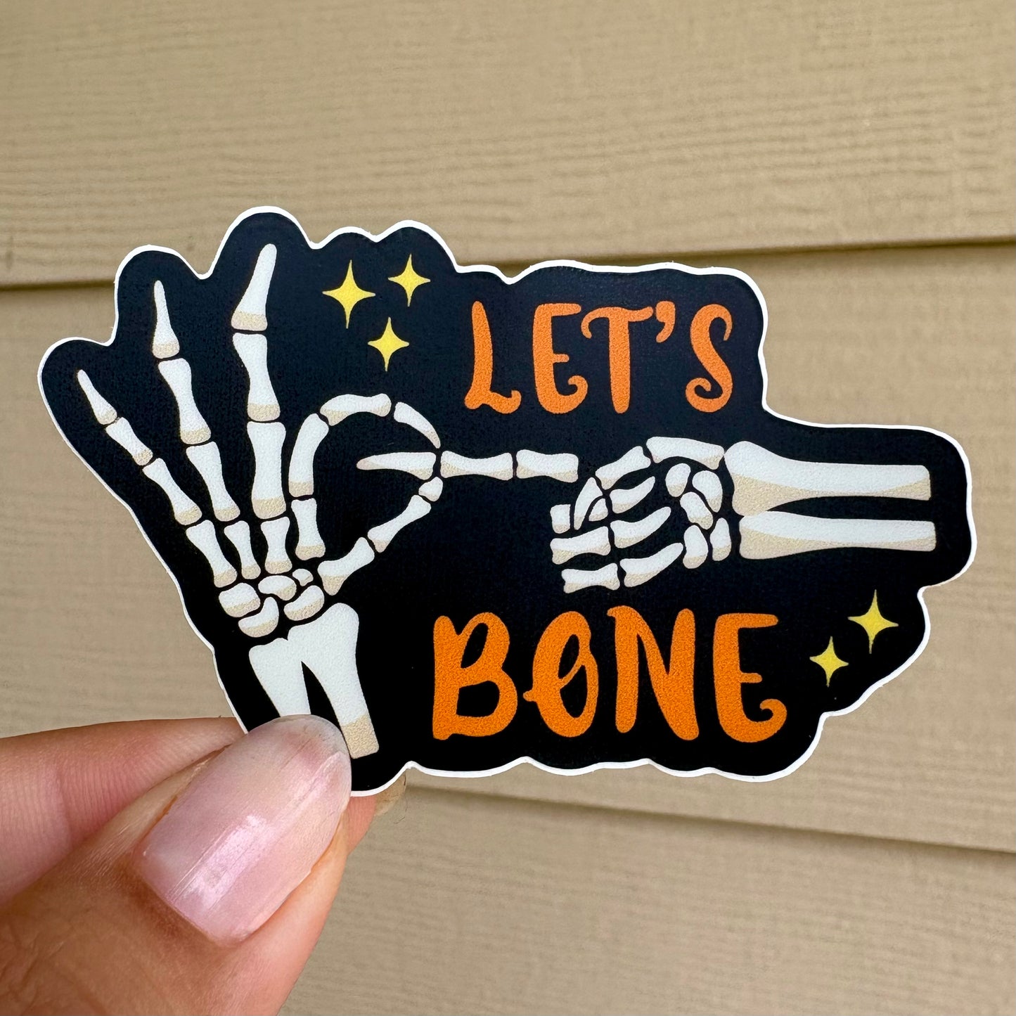 Let's Bone Skeleton Vinyl Sticker