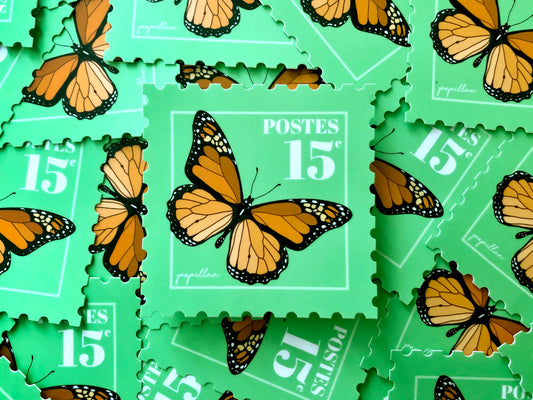Butterfly Stamp Vinyl Sticker
