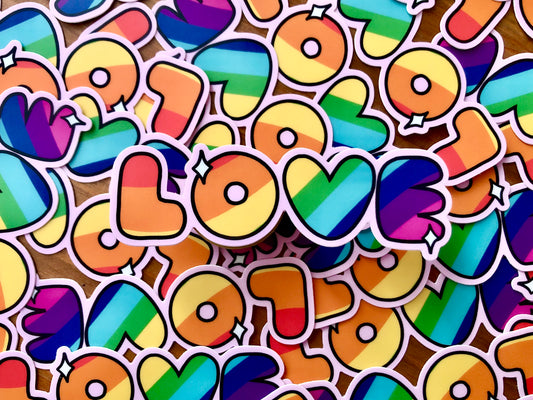 Rainbow Love Vinyl Sticker